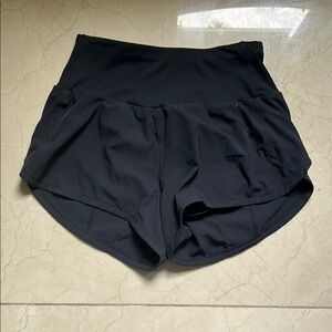 Moisture-Wicking Black Athletic Shorts with Elastic Waistband